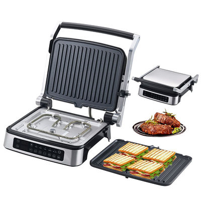 Αφαίρετο πιάτο BBQ Panini Press Grill Griddle Ακαπνιστικό εσωτερικό grill LED οθόνη αφής Ψηφιακό grill επαφής