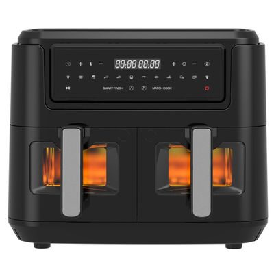 Έξυπνος ψήστης αέρα 2400W διπλός με ορατό διαφανές παράθυρο 9L ψηφιακή τεχνολογία δύο ζωνών