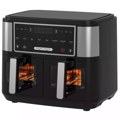 Έξυπνος ψήστης αέρα 2400W διπλός με ορατό διαφανές παράθυρο 9L ψηφιακή τεχνολογία δύο ζωνών