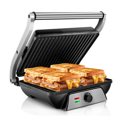 4 Τυλιές εσωτερικό BBQ Panini Ηλεκτρικό Grill με έλεγχο θερμοκρασίας και χρόνου