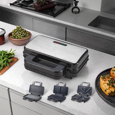 2 φέτες βαθύ γεμίσμα Waffle Sandwich Maker Αποσυναρμολογήσιμο BBQ Grill Μη κολλητική επικάλυψη για κουζίνα μαγειρική Ηλεκτρικά Grills Griddles