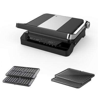 2000W Ηλεκτρική ψηφιακή επαφή Grill Εμφάνιση Ρυθμίσιμη ρύθμιση θερμοκρασίας Κουμπί ρυθμιστής χρονοδιακόπτη Ανοίξτε 105 180 βαθμούς Με χαρακτηριστικό PTFE