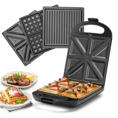Μη κολλώδης επικάλυψη PTFE 2 τεμάχια Waffle Maker με αποσυναρμολογήσιμο σάντουιτς και τηγανίτες maker