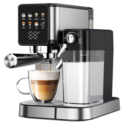 Ασημένια μηχανή καφέ Espresso με χειροκίνητο αφρό γάλακτος για latte cappuccino