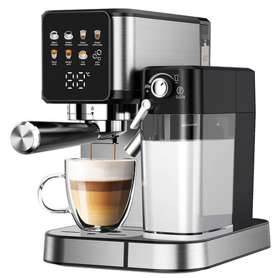 Ασημένια μηχανή καφέ Espresso με χειροκίνητο αφρό γάλακτος για latte cappuccino
