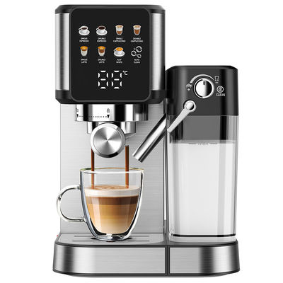 Ασημένια μηχανή καφέ Espresso με χειροκίνητο αφρό γάλακτος για latte cappuccino