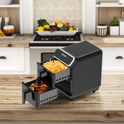 Πλαστικό τετράγωνο 1800 Watt ψηφιακό airfryer app ελεγχόμενο