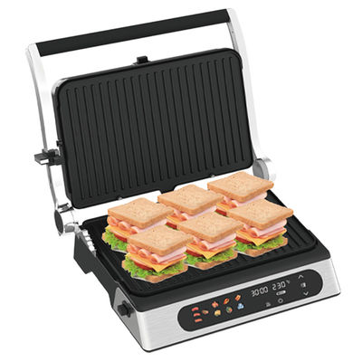 2000W Ηλεκτρικό Ψηφιακό Μεγάλο Επαφή BBQ Ακαπνιστικό Grill Οικιακή Μηχανή Μαγειρικής Αποσυναρμολογητέος 4/6 Τυλί Panini Maker