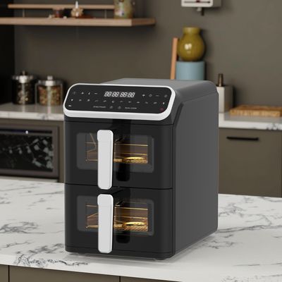 Πλαστικό τετράγωνο 1800 Watt ψηφιακό airfryer app ελεγχόμενο