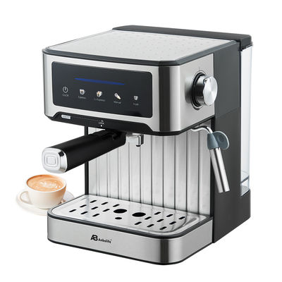 Anbo Full SS Housing LED Digital Touch Screen Expresso Coffee Machine 1.6L 20 bar Wide Espresso Coffee Maker with Milk Frother