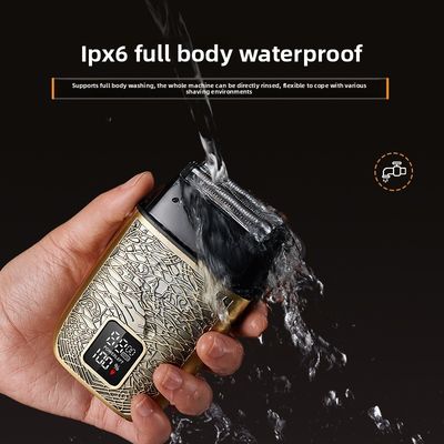 Επαγγελματική Ηλεκτρική Ξυριστική Μηχανή Ανδρών με Μπαταρία 500mAh, Λεπίδες από Ανοξείδωτο Χάλυβα και Πλήρες Πλύσιμο Σώματος