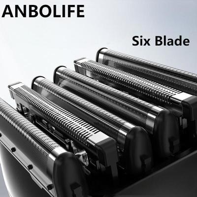 ANBOLIFE 6 Blade Ηλεκτρικό ξυράφι με μαγνητική αναρρόφηση και μπαταρία λιθίου 900mAh - IPX7 Αδιάβροχο ξυραφάκι για άνδρες
