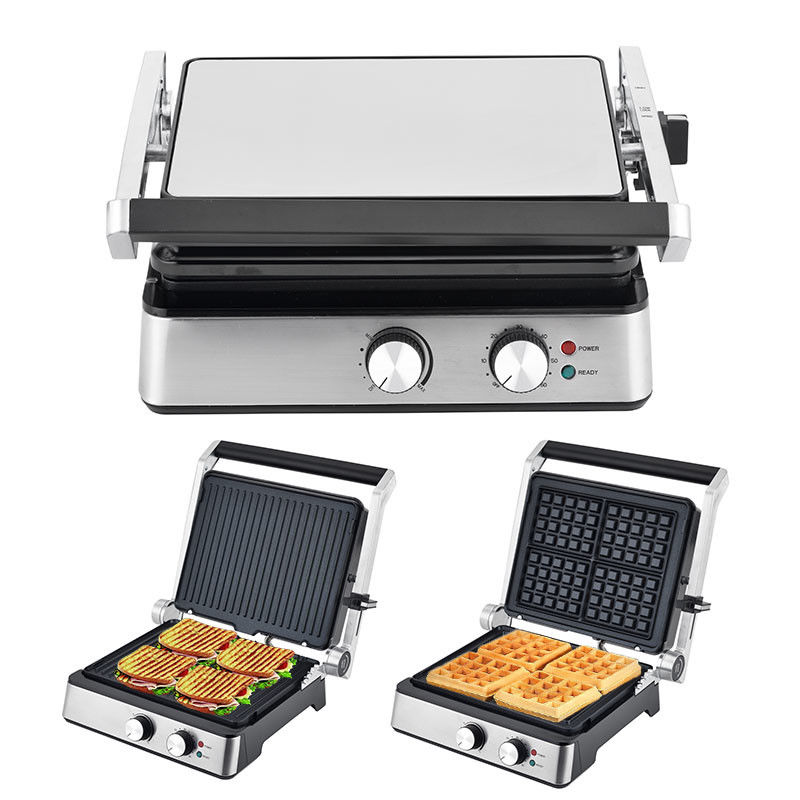 4 τεμάχια Ηλεκτρικό grill με αποσυναρμολογήσιμα πιάτα waffle maker Sandwich Panini Press Contact grill 2200W εναλλάξιμα πιάτα