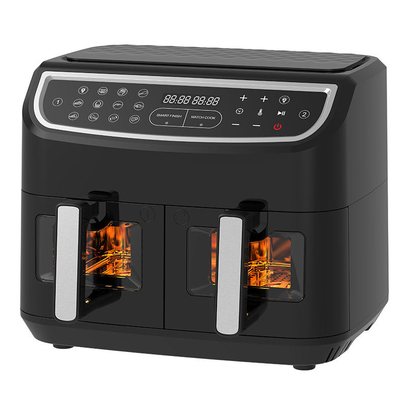 Έξυπνος ψήστης αέρα 2400W διπλός με ορατό διαφανές παράθυρο 9L ψηφιακή τεχνολογία δύο ζωνών
