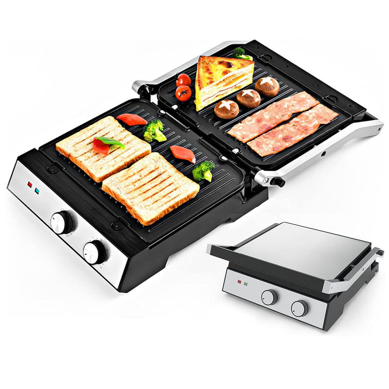 4 Τυλιές εσωτερικό BBQ Panini Ηλεκτρικό Grill με έλεγχο θερμοκρασίας και χρόνου