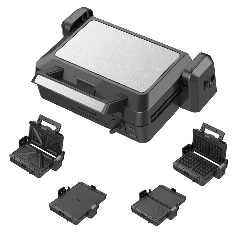 1200W Αφαίρετο Grill Επικοινωνίας 3 Πλάκες 105 180 βαθμούς Ανοιχτή θερμοκρασία Ρυθμίστε το Κουμπί Ηλεκτρικό PTFE Αδιάβροχο Για Οικιακό BBQ